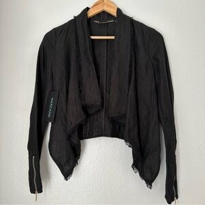 Marciano Linen jet black jacket blazer open blazer Marciano ‎ size 2 NWT